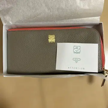 efffy 장지갑 그레이 및 오렌지 콤비네이션