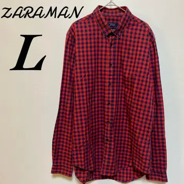 자라맨 ZARAMAN 남성용 체크 긴팔 BD 셔츠 L