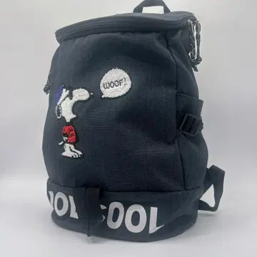 새상품급 스누피 JOE COOL 사가라 자수 럭색 블랙