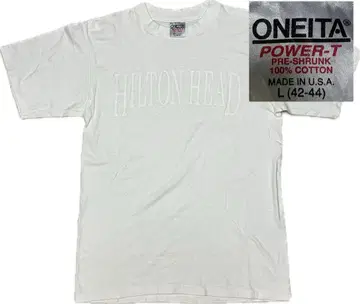 90년대 ONEITA HILTONHEAD 티셔츠 L 화이트 빈티지