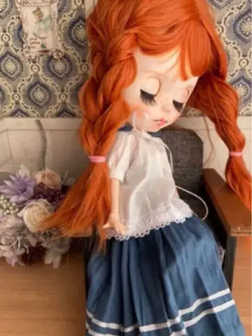 새상품 네오 브라이스 아이시돌 가발 컬리 캐럿 브라운 빨간 머리 앤