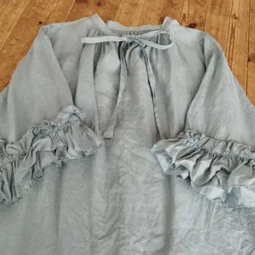 nest Robe 앞뒤 2WAY 리본 프릴 린넨 블라우스 풀오버