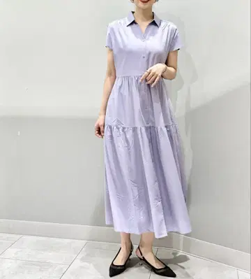티어드 원피스 gu 지유 L 사이즈 택 포함 새상품 퍼플 보라색