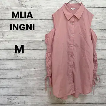 [MLIA] 잉그 어깨 트임 튜닉 셔츠 (M) 개더 핑크