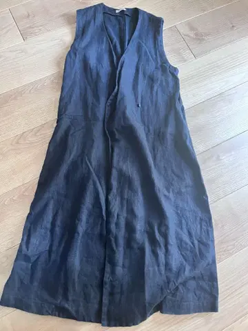 fog linen work. 포그린워크 린넨 롱베스트 네이비