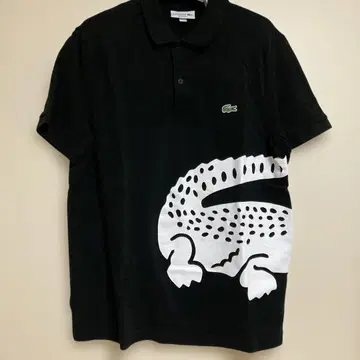 라코스테 Lacoste 큰 악어 무늬 피케 셔츠 L 블랙