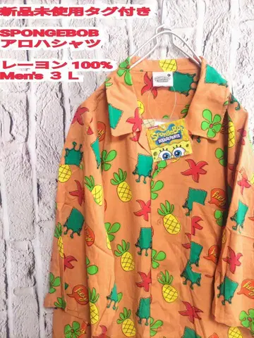 팔로우 할인 새상품 SPONGEBOB 알로하 셔츠 스폰지밥 알로하 셔츠