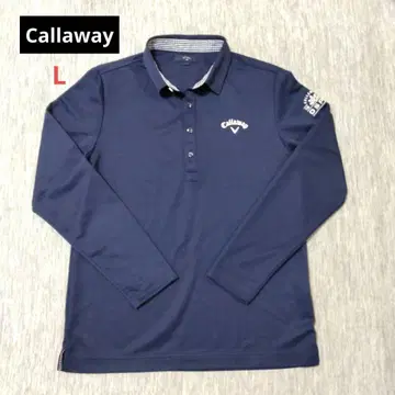 Callaway 캘러웨이 네이비 골프 긴팔 셔츠 자수 로고 사이즈 L