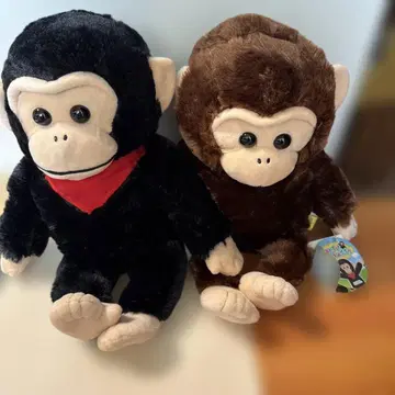 놀자 침팬포이 봉제 인형 세트 블랙 & 브라운 세트