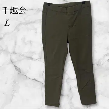 센슈카이 캐주얼 팬츠 스트레치 L 올리브 그린