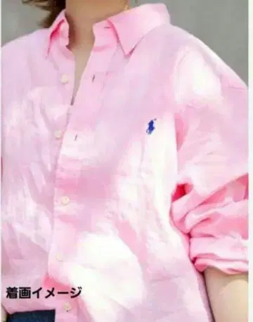 새상품급 랄프 로렌 린넨 셔츠 라이트 핑크