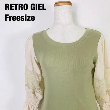 RETRO GIEL 레트로걸 7분소매 니트 블라우스 E1