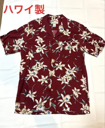 PARADISE FOUND 알로하 셔츠 80년대 하와이산 꽃무늬