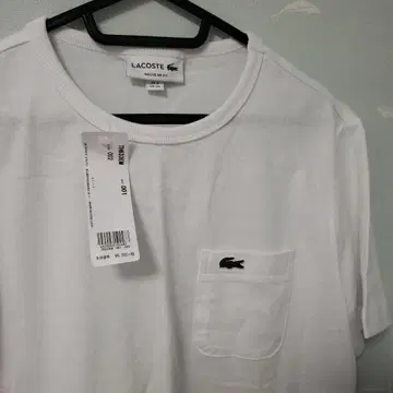 [LACOSTE] 미사용 새상품 화이트 티셔츠 XS 사이즈