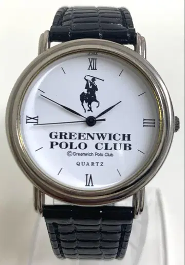 GREENWICH POLO CLUB 폴로 쿼츠 시계 블랙