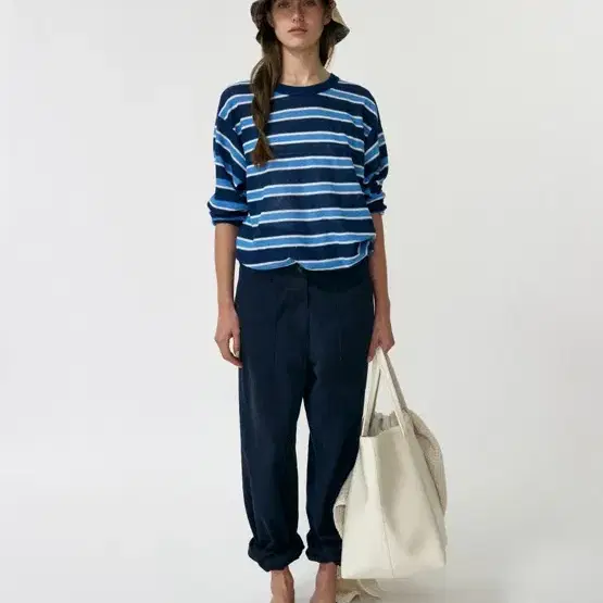 Nothing Written 90s stripe t-shirt (blue) on Bunjang Global