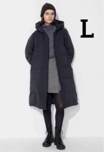 미사용 새상품 유니클로 심리스 다운 롱 코트 L