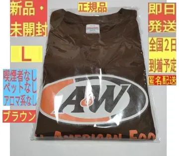 [새상품 미개봉] L 브라운 정품 티셔츠 로고 정품 A&W 오키나와