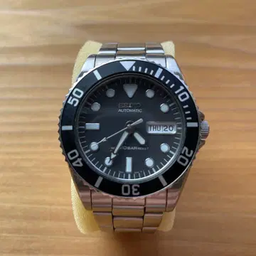 SEIKO 오토매틱 시계 100m 방수 블랙