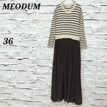 R3463/MEODUM [ 36 ] 도킹 니트 롱 원피스 보더