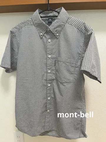 mont-bell 깅엄 체크 반팔 셔츠