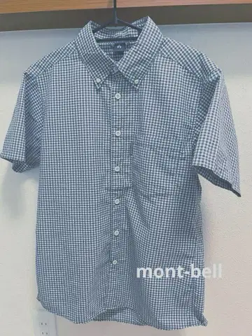 mont-bell 깅엄 체크 반팔 셔츠 미사용 새상품
