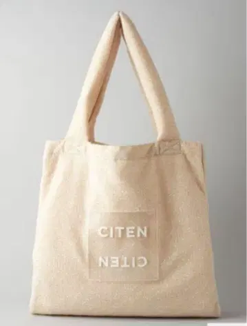 CITEN 반짝반짝 클리어 로고 토트백 베이지