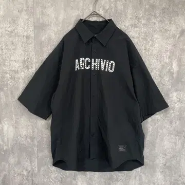 ARCHIVIO 알치비오 반팔 셔츠 로고 빅 실루엣 블랙 46