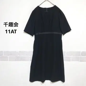 블랙 포멀 원피스 반팔 허리 악센트 드레스 안감 부착 i163