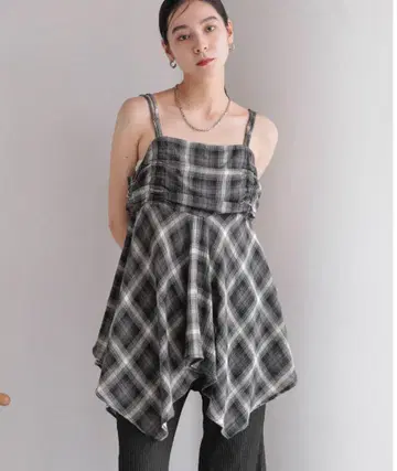 LOWRYSFARM 옴브레 체크 캐미 튜닉