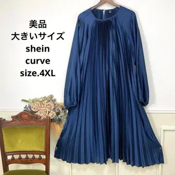 새상품급 빅 사이즈 shein curve 플리츠 원피스