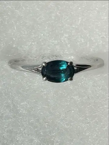 레어 컬러 스피넬 오벌 반지 #10.5 K10WG 0.49ct