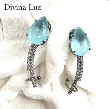 Divina Luz 별똥별 물방울 별 앤티크 실버 롱 귀걸이