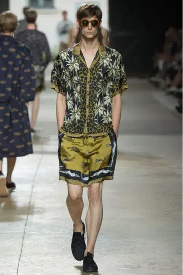 DRIES VAN NOTEN 16SS 야자수 패턴 반팔 셔츠 알로하