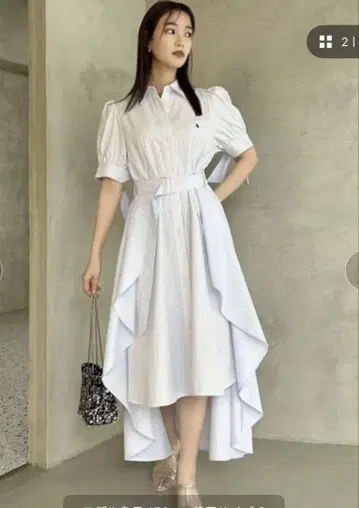 dazzlin [ POLO BCS 콜라보 ] 헴 레이어드 셔츠 원피스