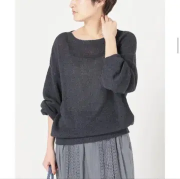 새상품급 IENA 이에나 테이프 얀 크루 풀오버 썸머 니트 린넨