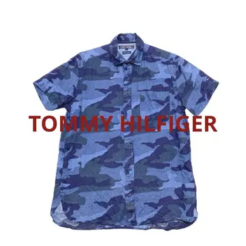 TOMMY HILFIGER 반팔 셔츠 카모 패턴 린넨