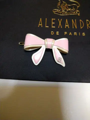 ALEXANDRE DE PARIS 핑크 리본 반스 클립