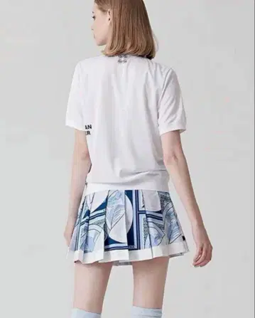 골프 UTAA 유타 화이트 블루 푸치 패턴 플리츠 스커트 S