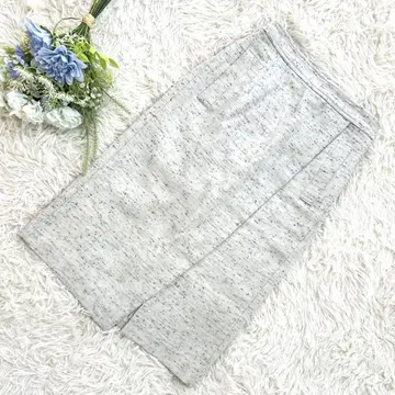 갈리아르다카란테 화이트 타이트 스커트 종아리 기장 울 혼방 XS 허리밴딩