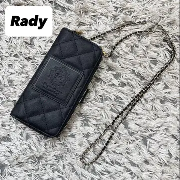 [미사용] Rady 퀼팅 스마트폰 숄더 지갑 체인 블랙