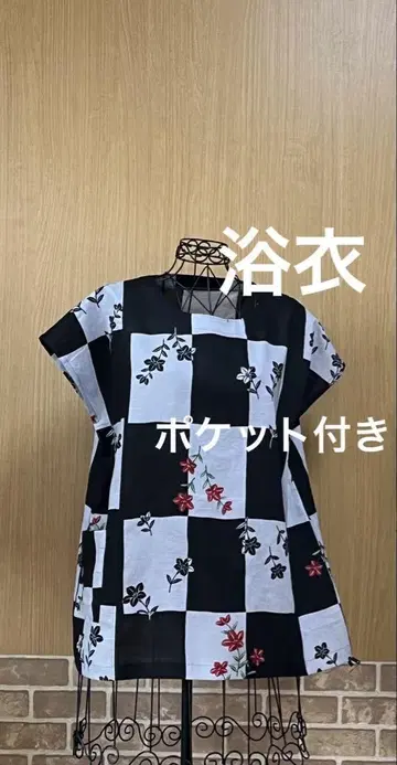 유카타 리메이크 기모노 리메이크 튜닉 상의 핸드메이드 블라우스 목면