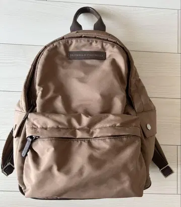브루넬로쿠치넬리 백팩 나일론 라이트 브라운 가죽 브라운