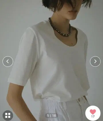 ETRE TOKYO 코튼 U넥 티