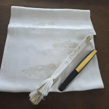 No10 순수 실크 예복용 허리띠 오비 장식 천 부채 세트