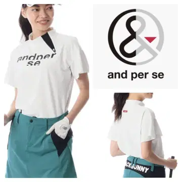 새상품급 and per se 모크넥 ZIP FIBO 플레어 소매 티셔츠