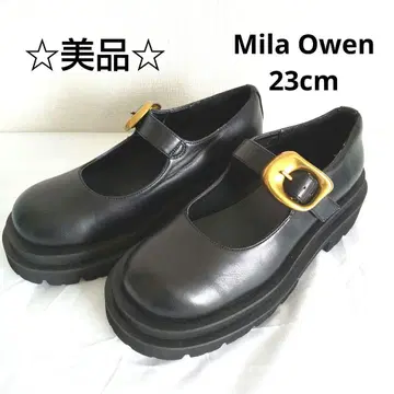 새상품급 Mila Owen 메탈 버클 메리 제인 23cm 블랙