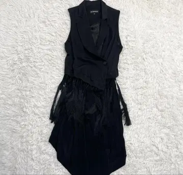 [새상품급] Ann Demeulemeester 프린지 롱 베스트 코트