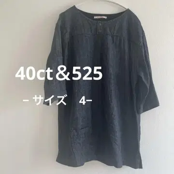 40ct525 데님 티셔츠 풀오버 사이즈 4 린넨 혼방