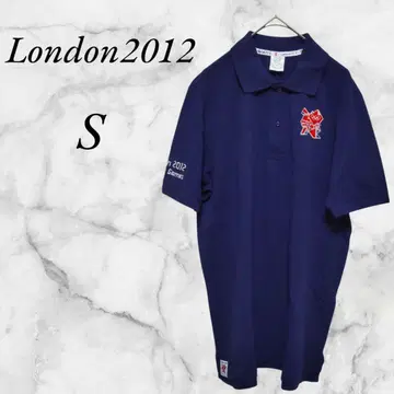 London 2012 반팔 피케 셔츠 올림픽 로고 S 네이비